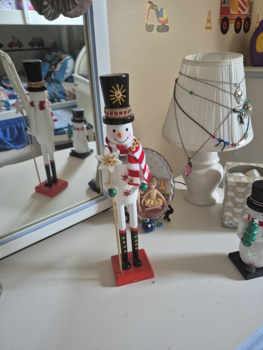Festive Red & White Nutcracker Holiday Figurine - Brand: